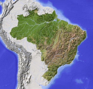 Mapa físico do Brasil